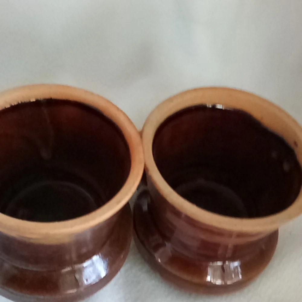 Drip pottery hand made folk art pottery candle holders